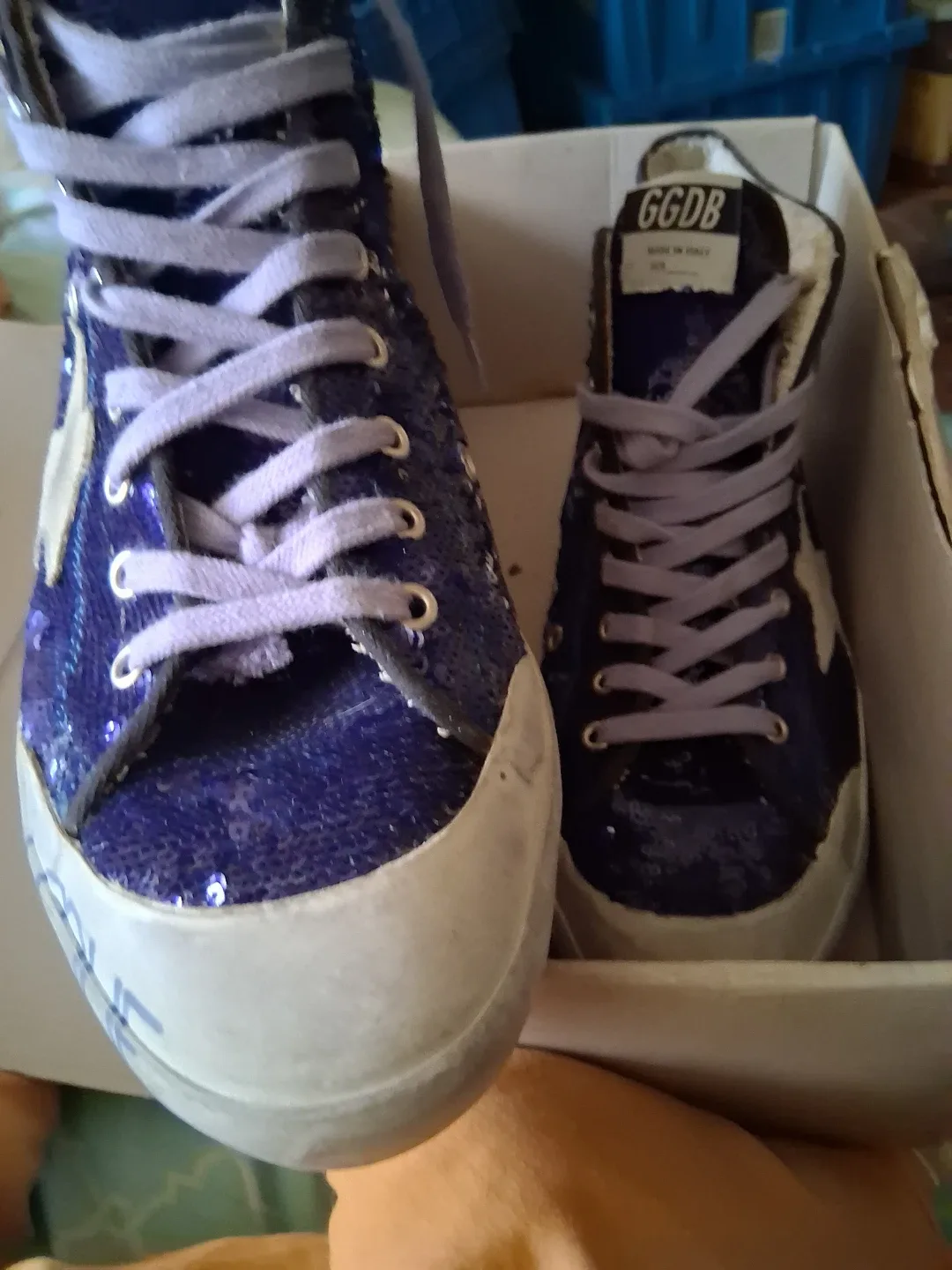 Golden Goose GGDB Purple Sequin High Top Sneakers image indicator(3)