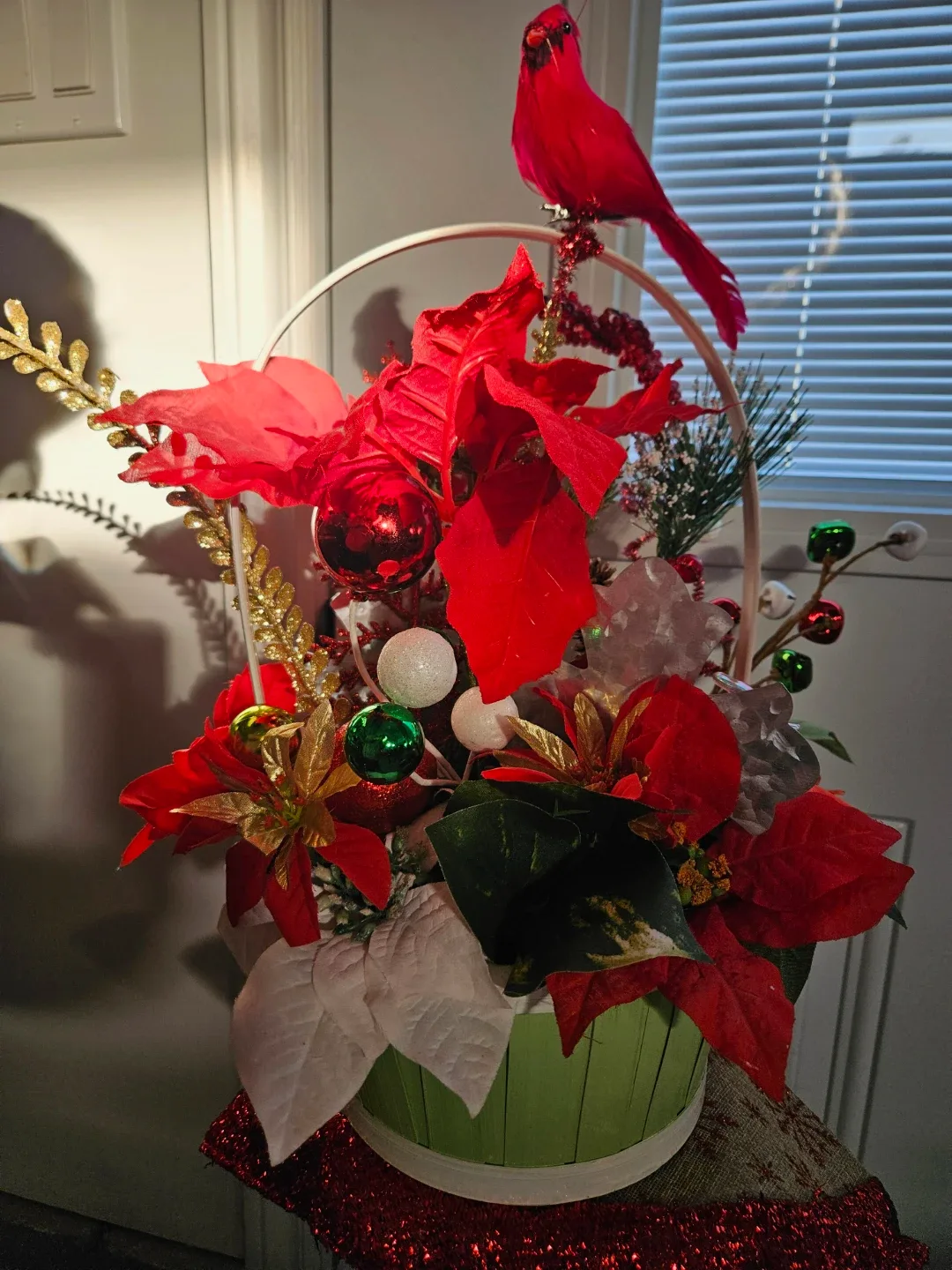 Christmas Floral Arrangement large basket image indicator(2)