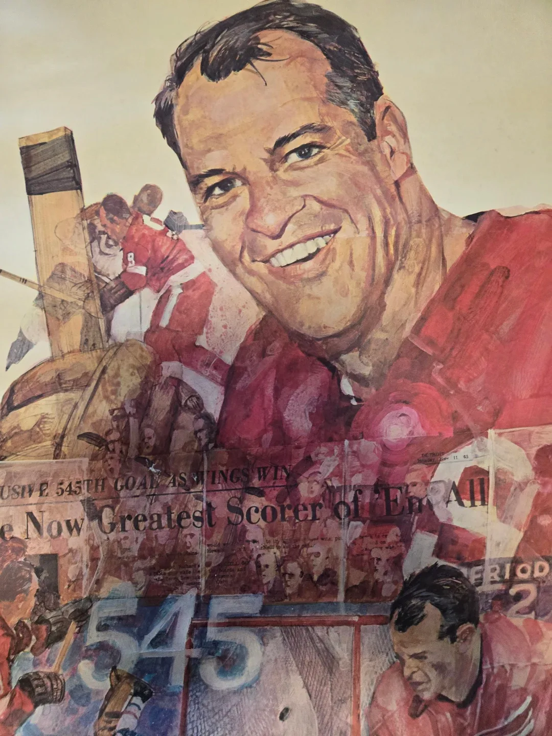 Vintage 1960's Original Signed Gordie Howe Poster image indicator(4)