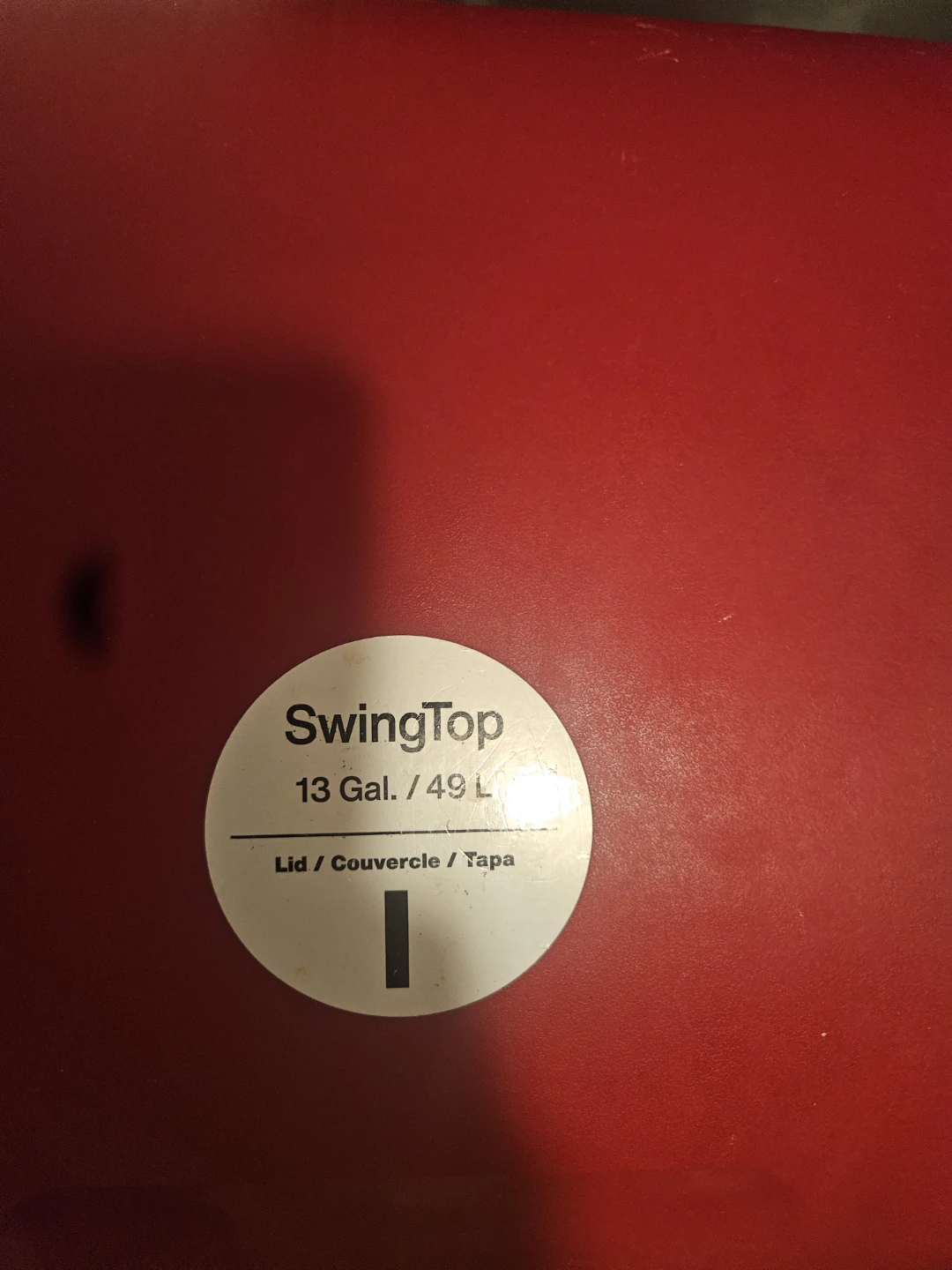 Swing Top Red Trash Can - 13 Gal - photo 2