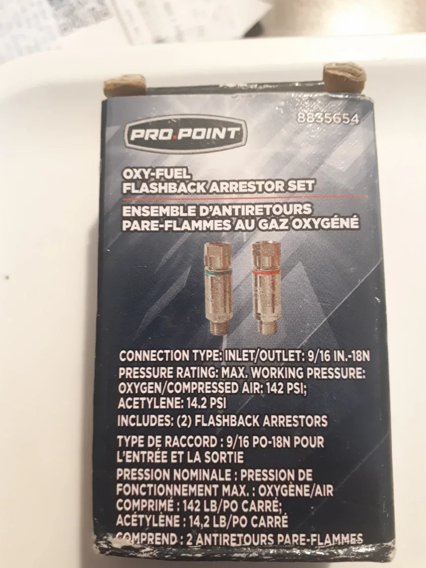 Pro Point Oxy-Fuel Flashback Arrestor Set