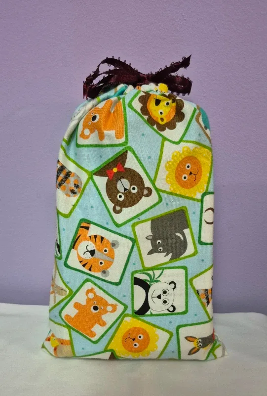 Scrap fabric cards  & drawstring bag memory game image indicator(2)