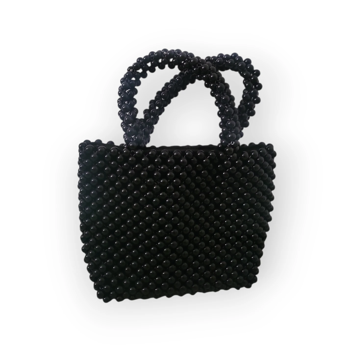 Zara Black Beaded Mini Tote Bag - photo 4