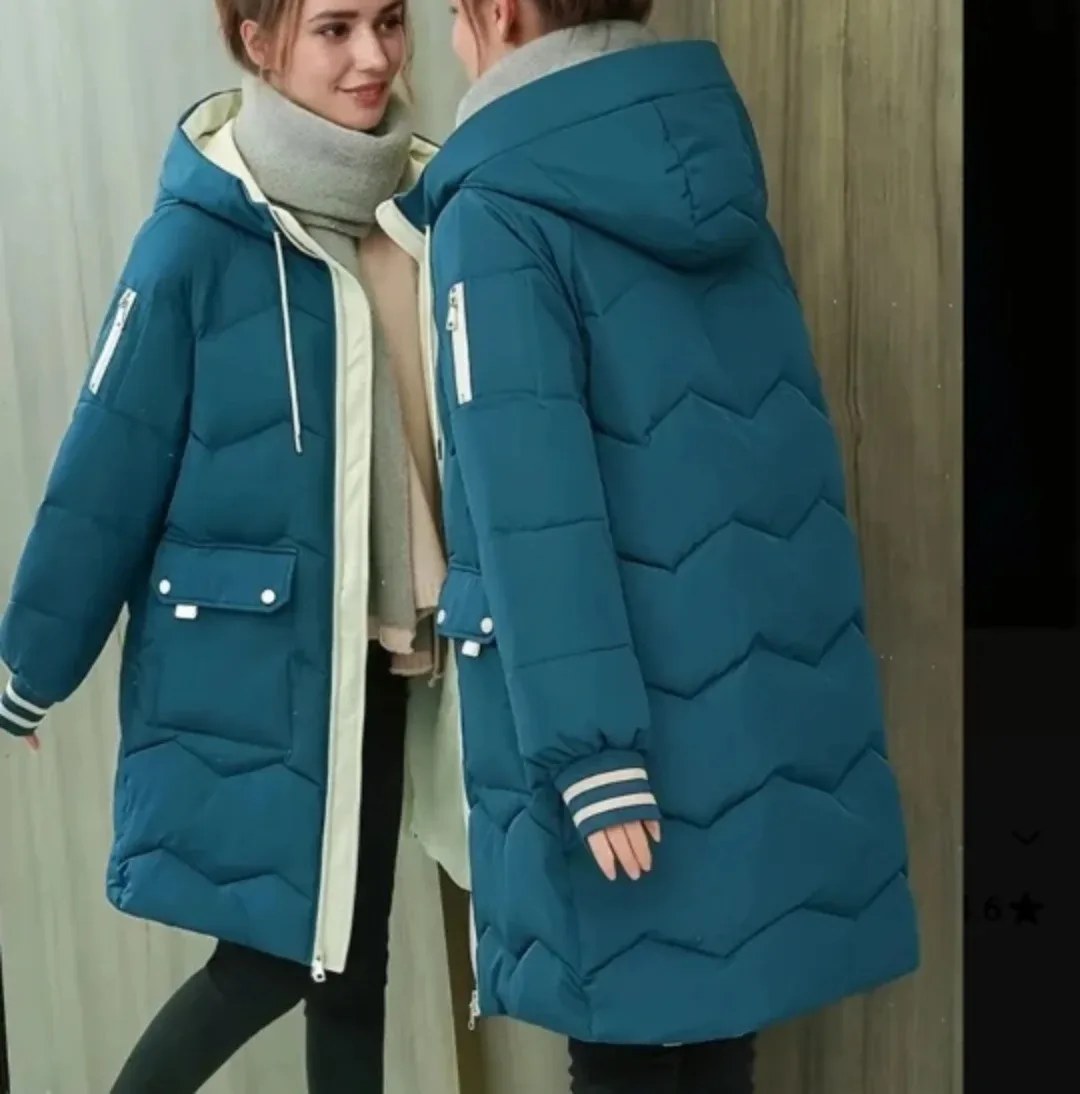 Puffer Coat - Size Small black and blue medium