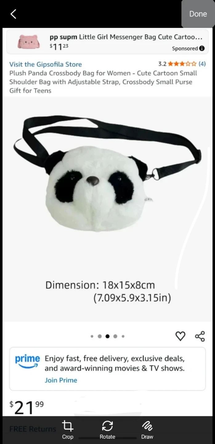 (NEW) Plush Panda Crossbody Bag - Cute & Fun! For 🎁 - #Cleanout - photo 3