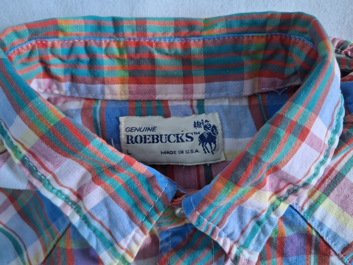 #Cleanout Roebucks Genuine Plaid Shirt - Size L image indicator(2)