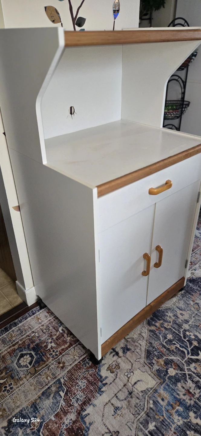 White microwave stand