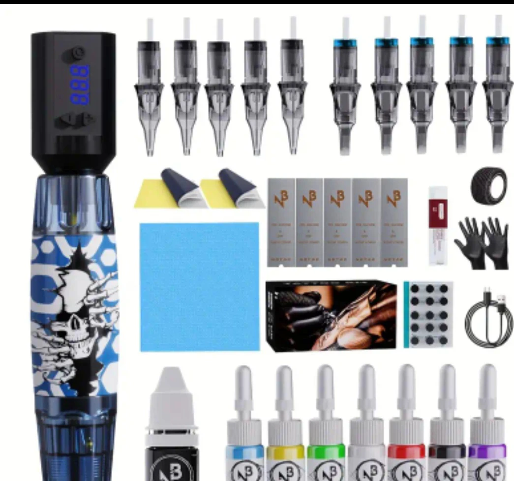 Tattoo Pen Kit w/ Needles & Ink