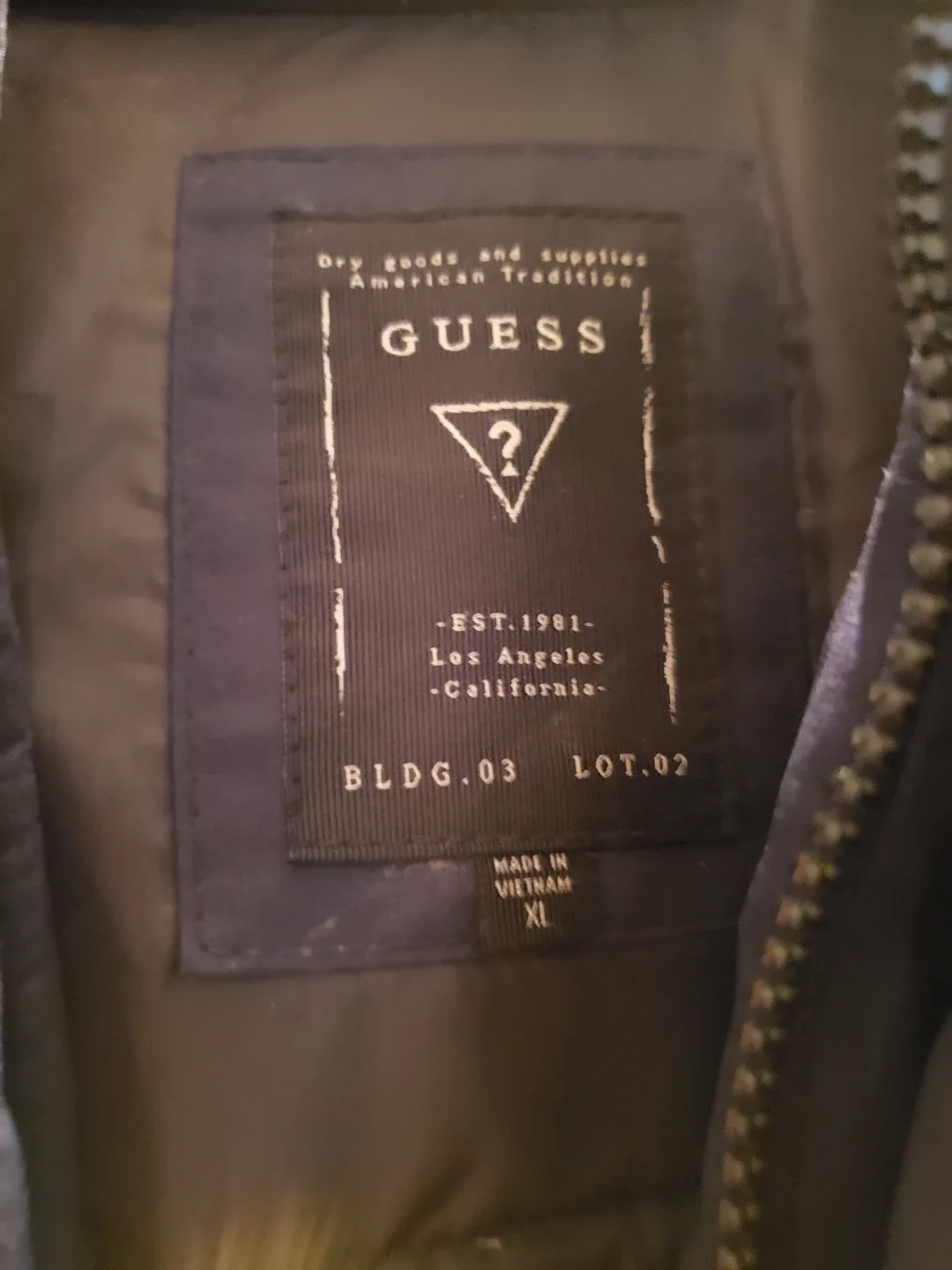 Guess Navy Blue Puffer Jacket - Size XL