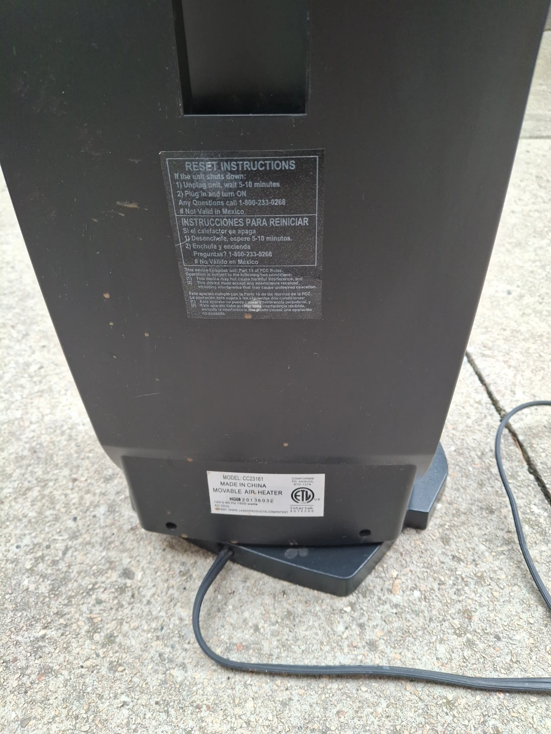 Lasko CC23161 Motion Heat Whole Room Ceramic Heater - Black - photo 3