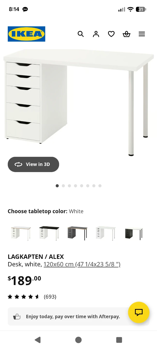 IKEA LINNMON / ALEX White Desk + chair