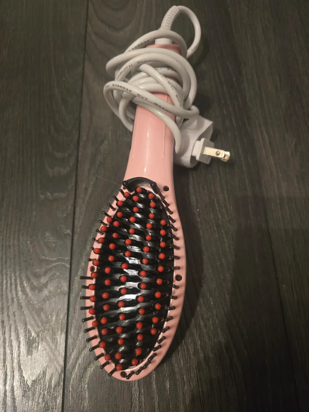 Pink Hair Straightener Brush