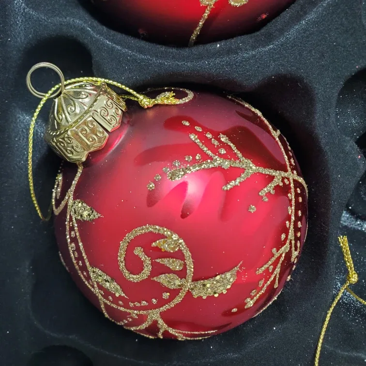 Red & Gold Christmas Ornaments #cleanout image indicator(5)