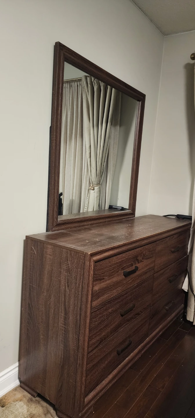 Wood Dresser with Mirror