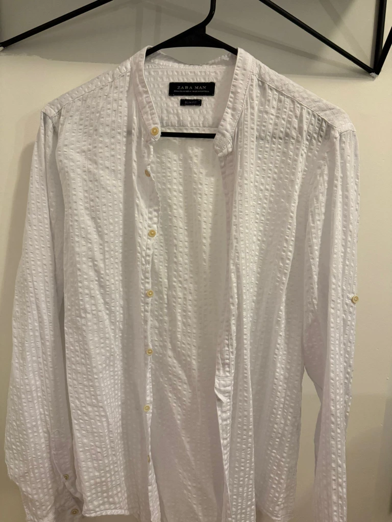 Zara Man Slim Fit White Shirt - Size M #cleanout
