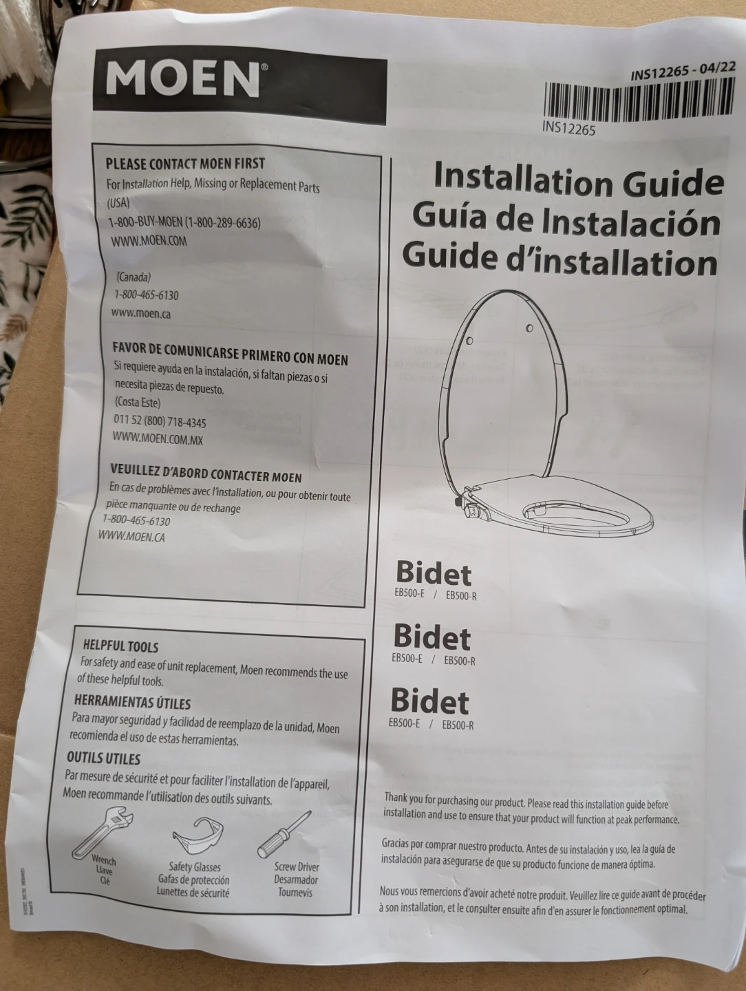 Moen Bidet EB500-E / EB500-R - New in Package - photo 3