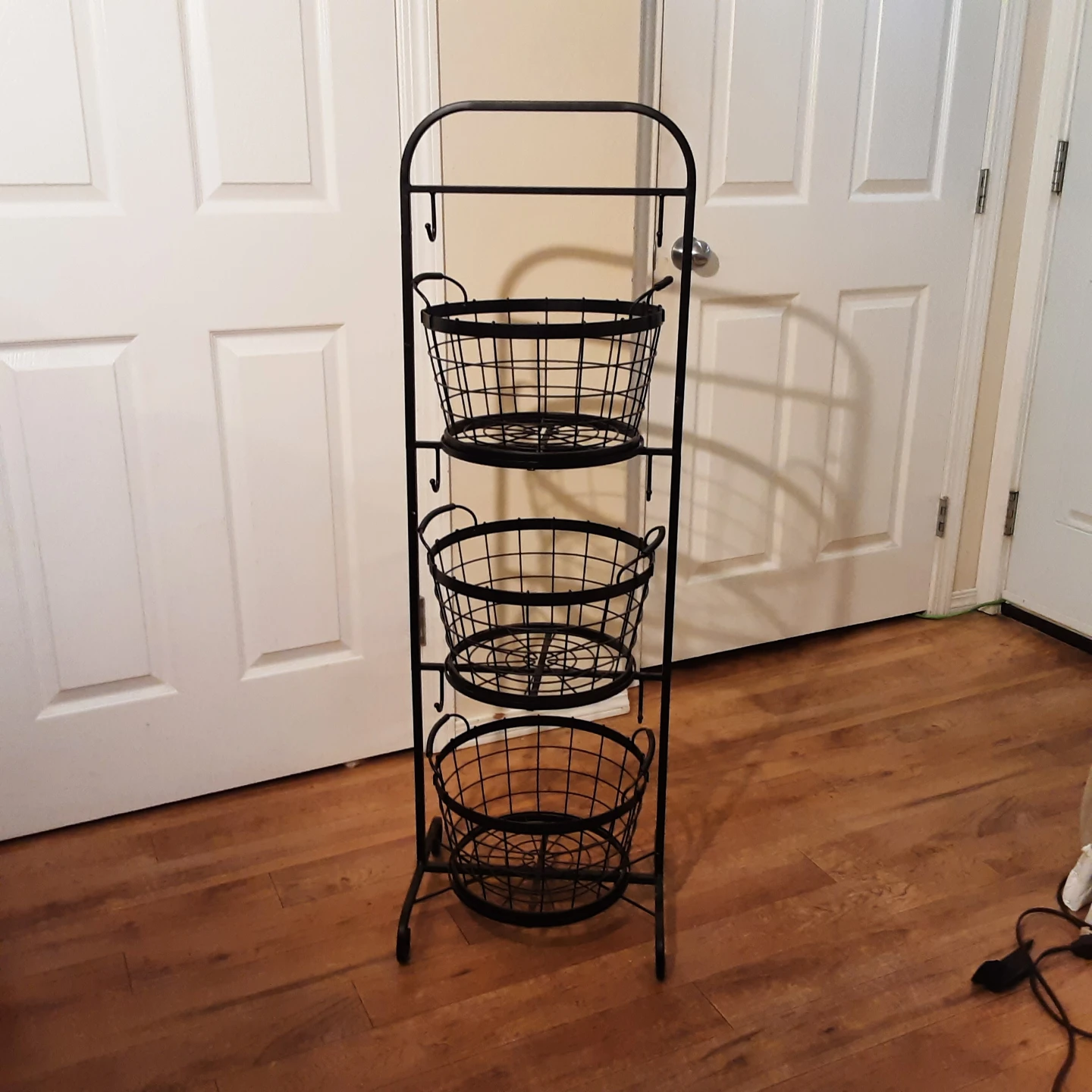 Black Metal Wire Basket Storage Tower