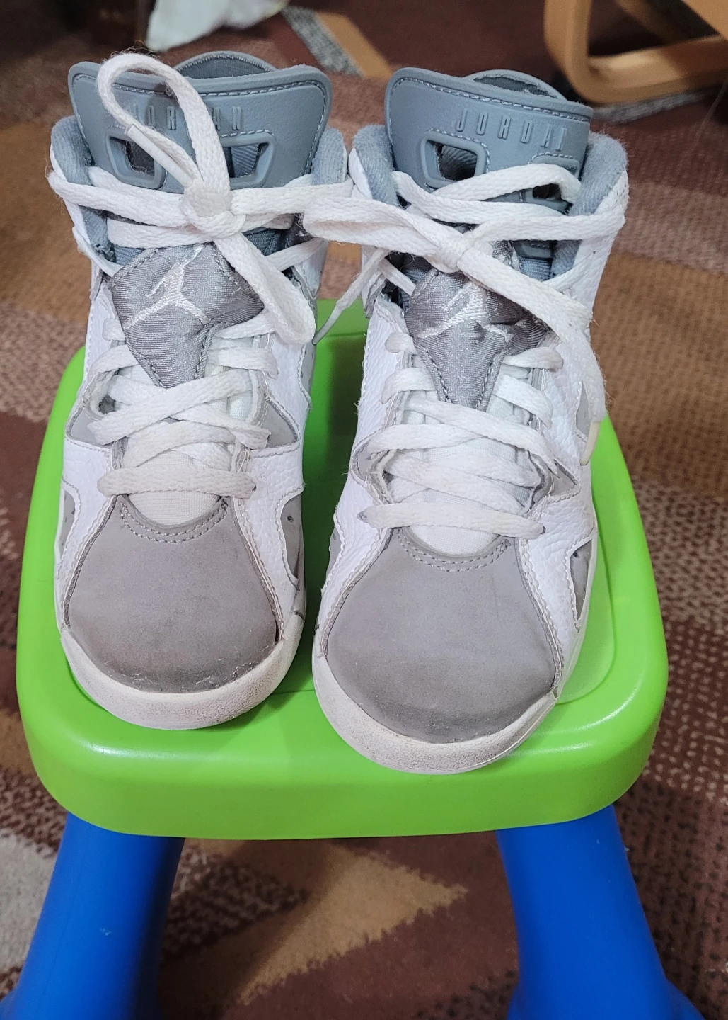 Jordan 6 Retro Toddler Shoes - White/Grey