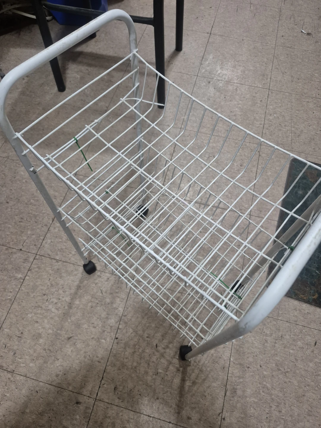 White Metal Rolling Utility Cart - photo 2