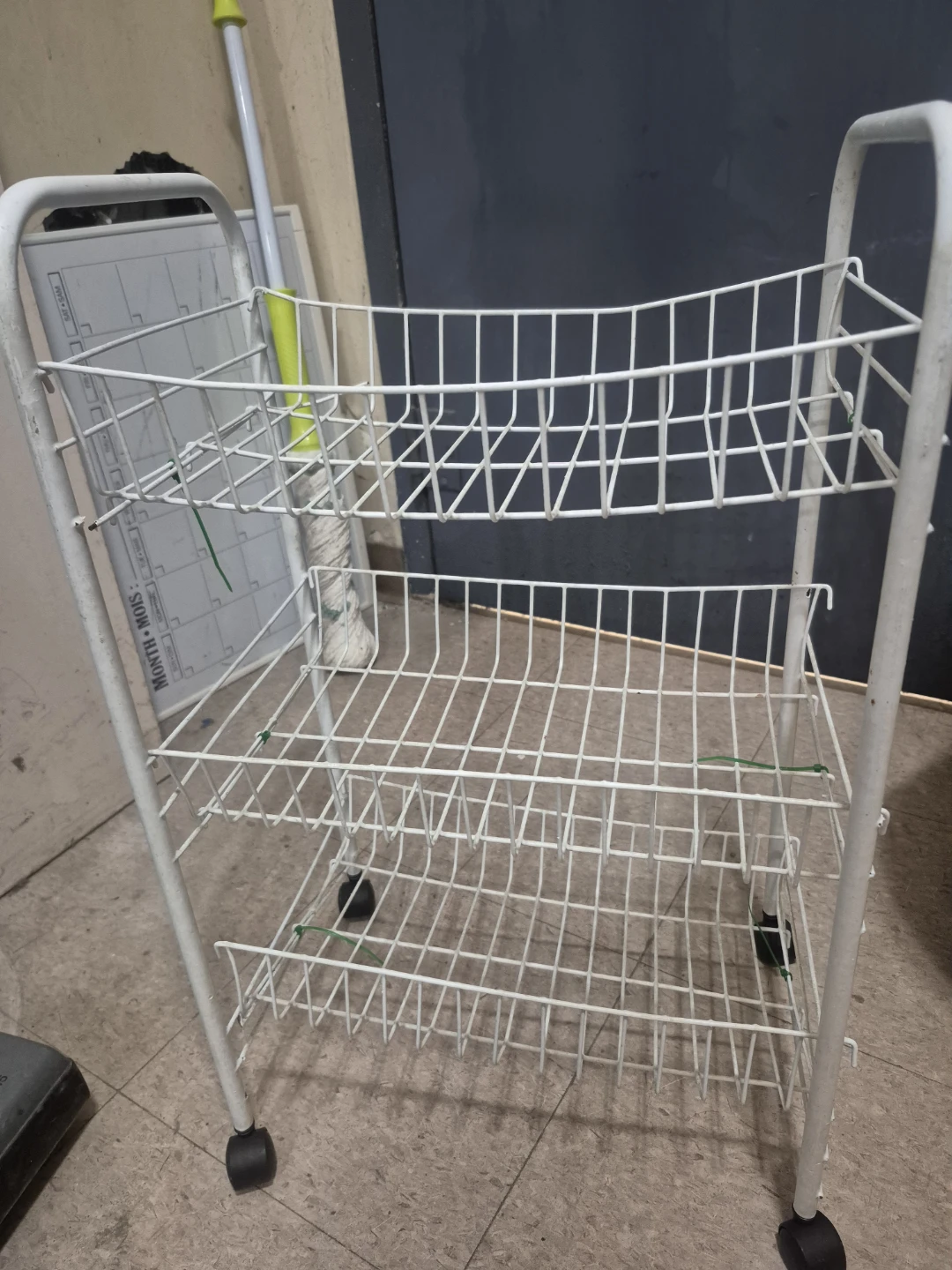 White Metal Rolling Utility Cart - photo 3