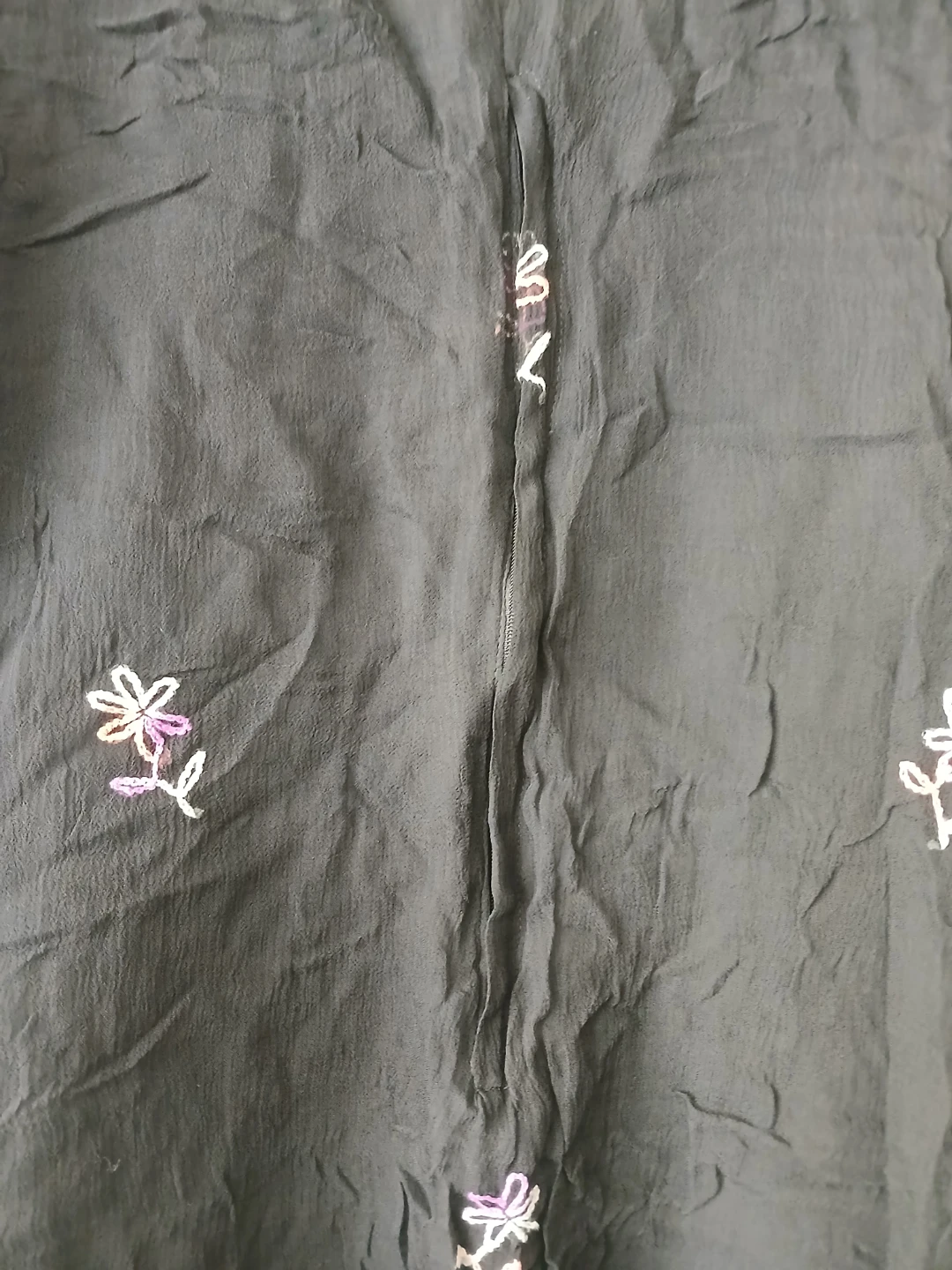 Floral Embroidered Black Dress - photo 2