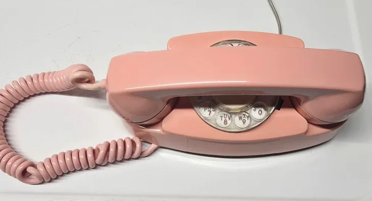 Vintage Pink Rotary Dial Telephone