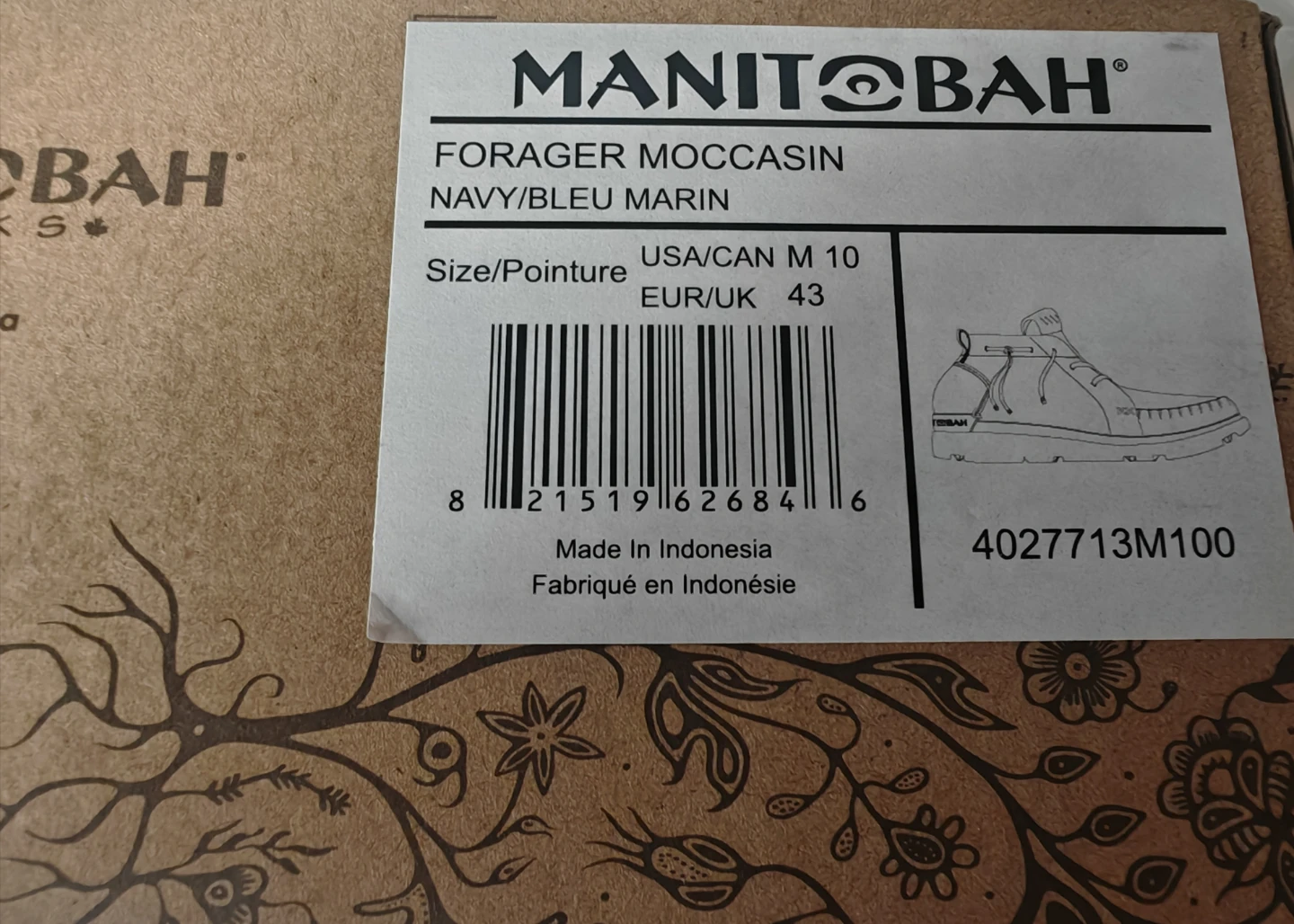 Manitobah Forager Moccasin - Navy, Size 10 (New) - photo 5