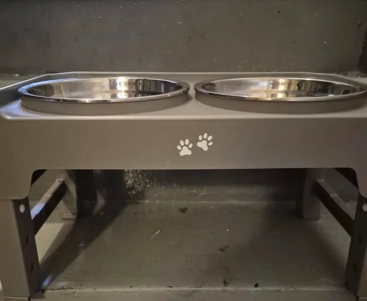 Adjustable Height Double Dog Bowl Stand #cleanout image indicator(2)