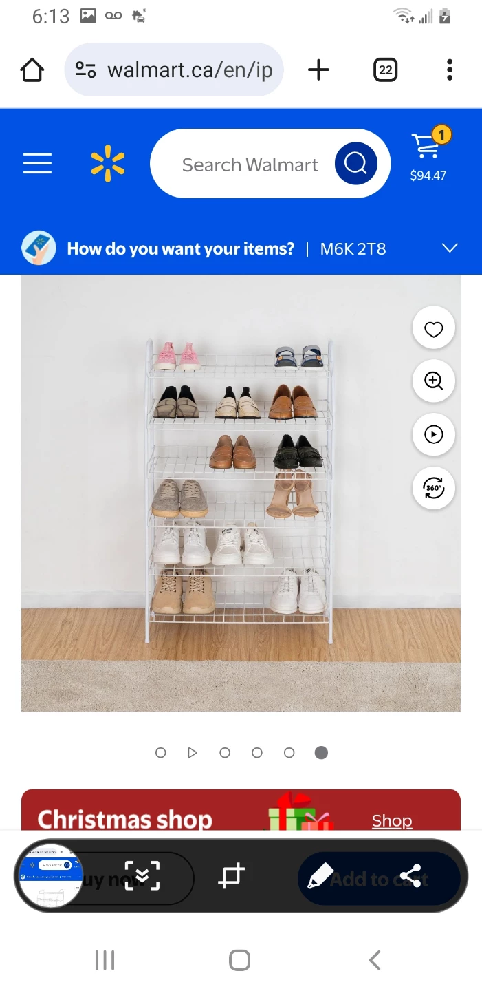 White Metal 6-Tier Shoe Rack - photo 2