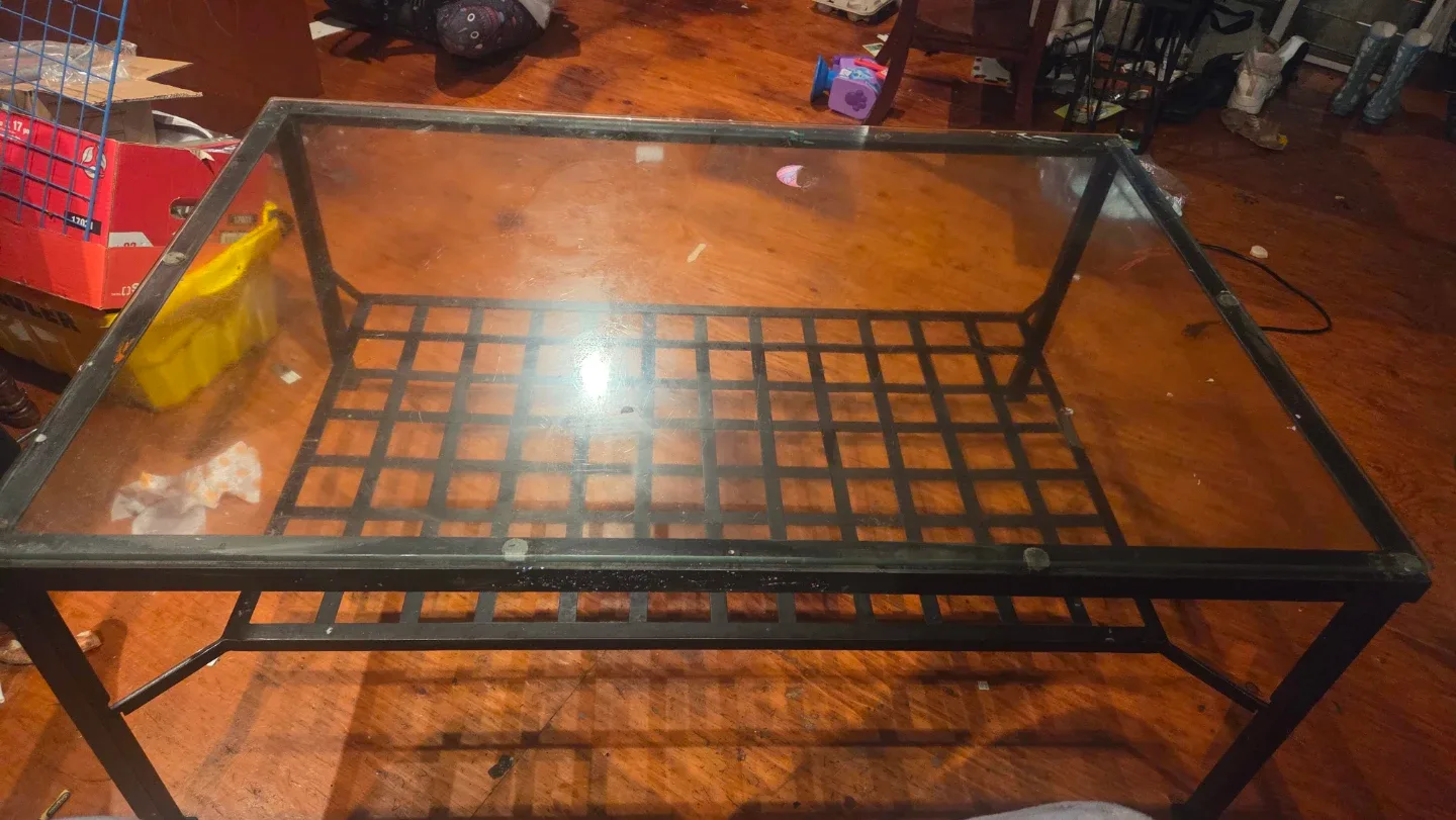 Glass top coffee table