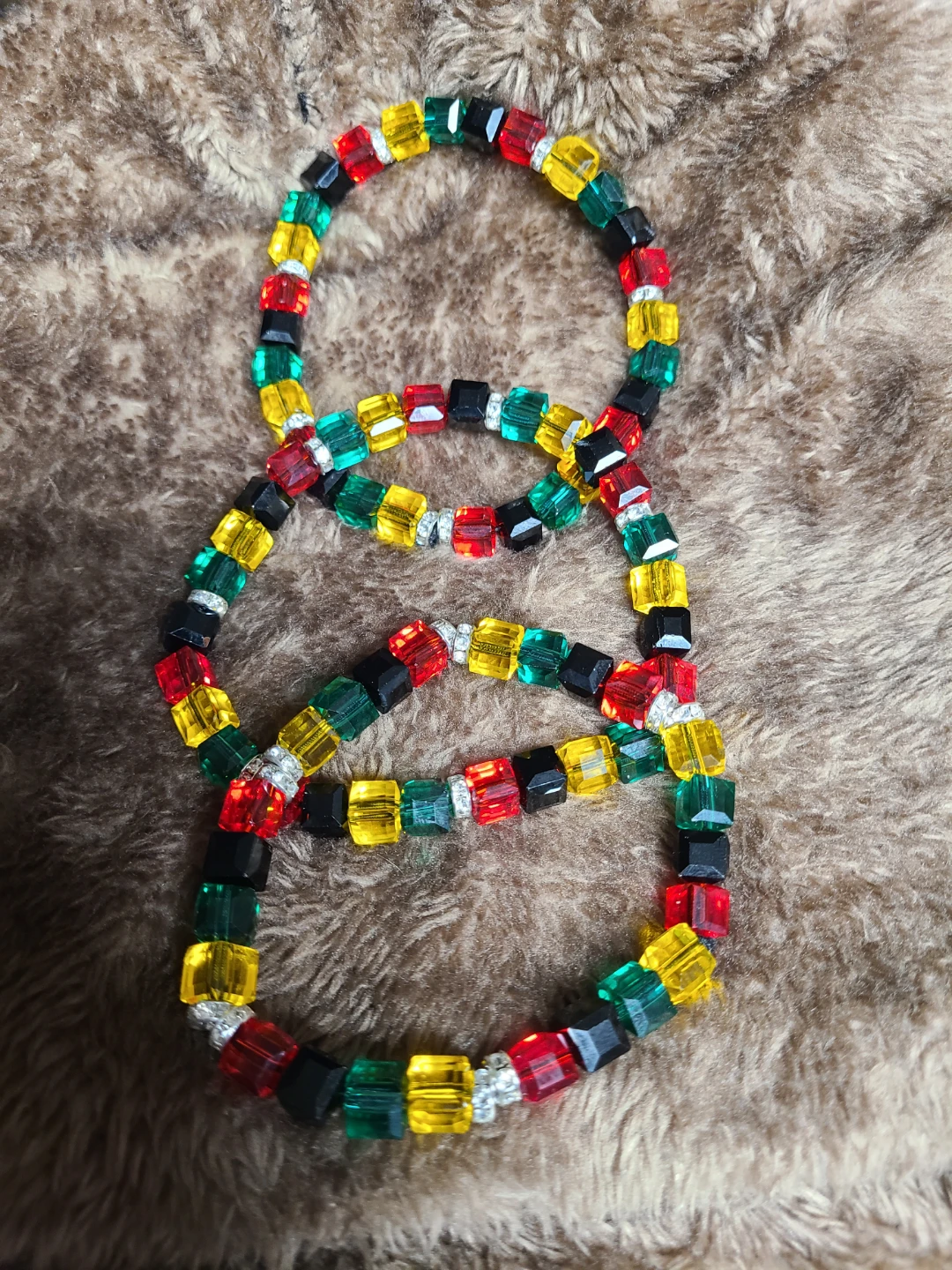 Crystal Glass Cube Beaded Bracelets