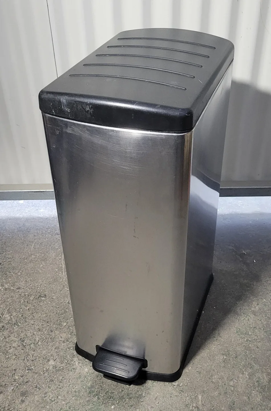 Silver Step-On Trash Can
