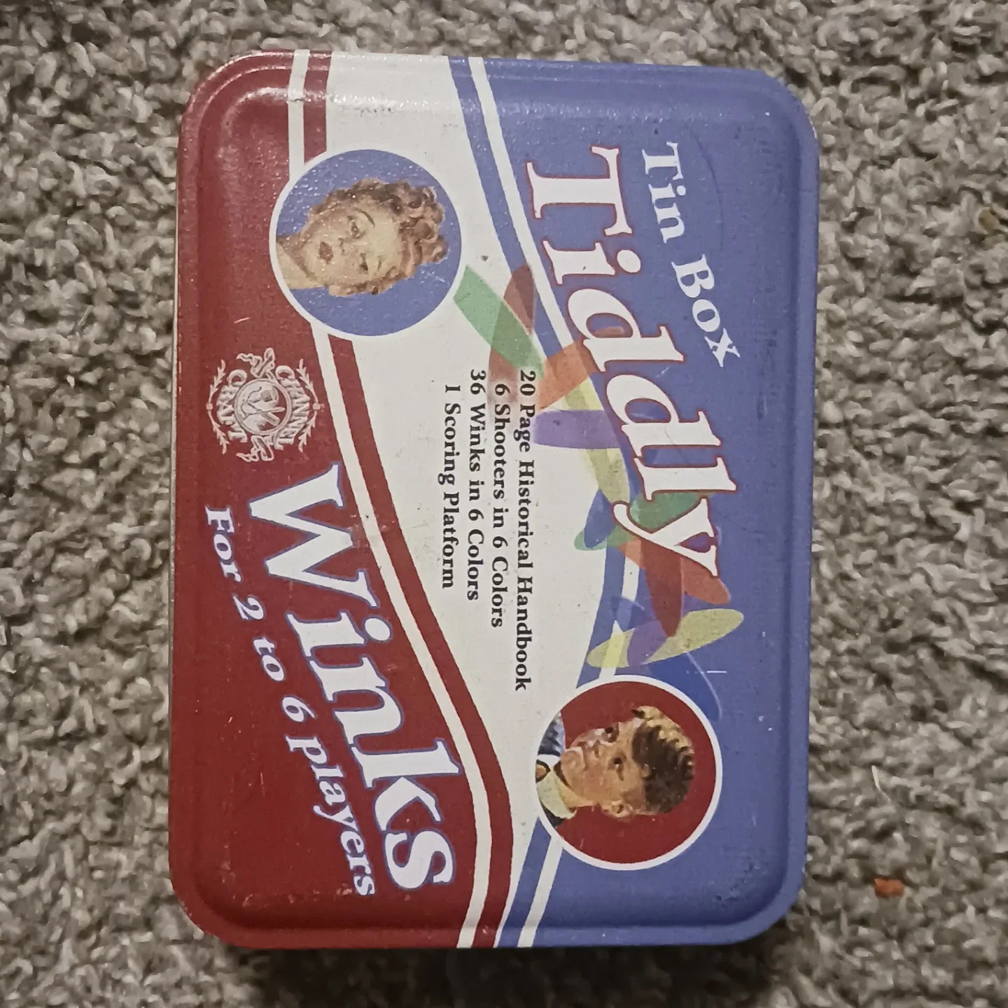 Tiddly Winks Tin Box Game - For 2 to 6 Players