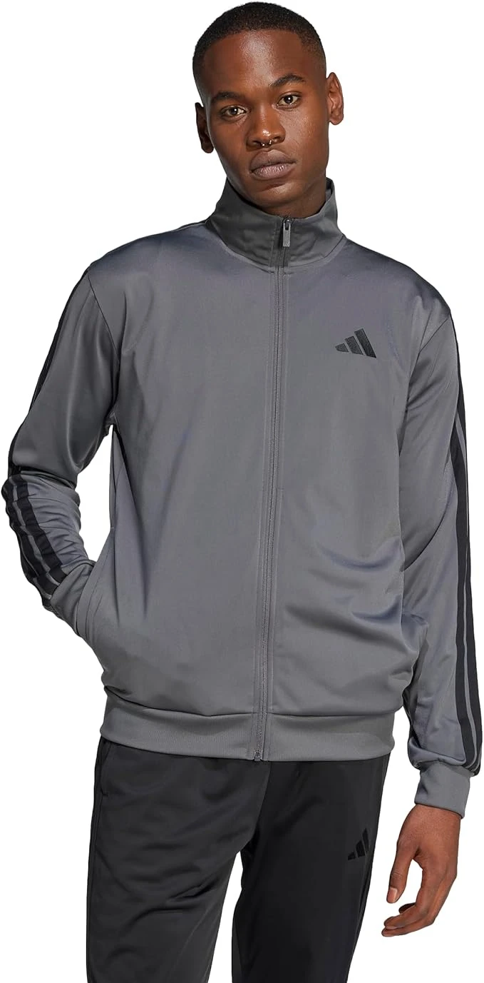 adidas Men's 3-Stripes Tricot Regular Sportswear Track Top - photo 2