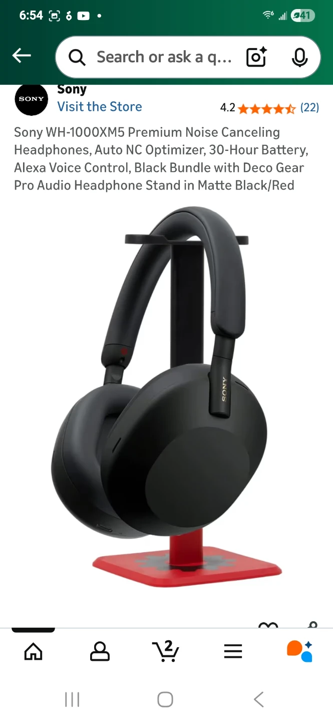 Sony WH-1000XM5 Wireless Noise Canceling Headphones - Black