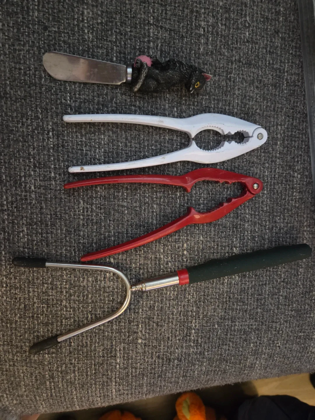 #Cleanout Kitchen Utensils: Nutcracker, Skewer, Knife