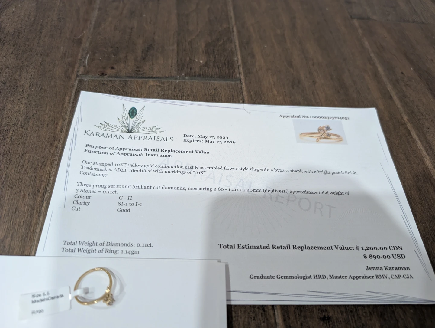 Brand New 10K Yellow Gold Genuine Diamond Ring For Sale - photo 5