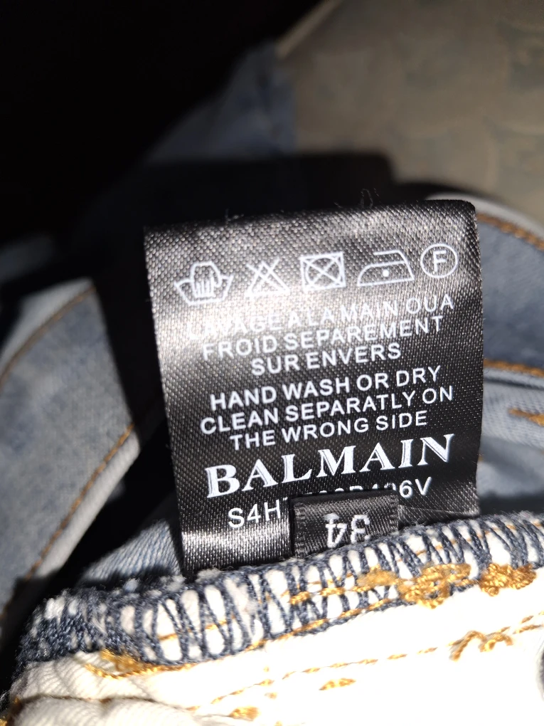 Balmain Paris Distressed Biker Jeans, Size 34 - photo 2