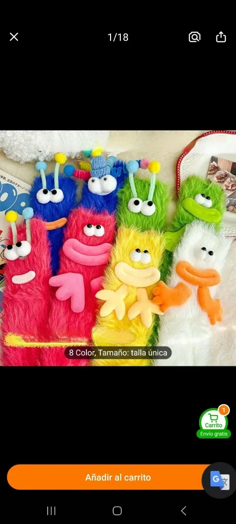 Cute caterpillar Plush Socks - One Size standard image indicator(4)