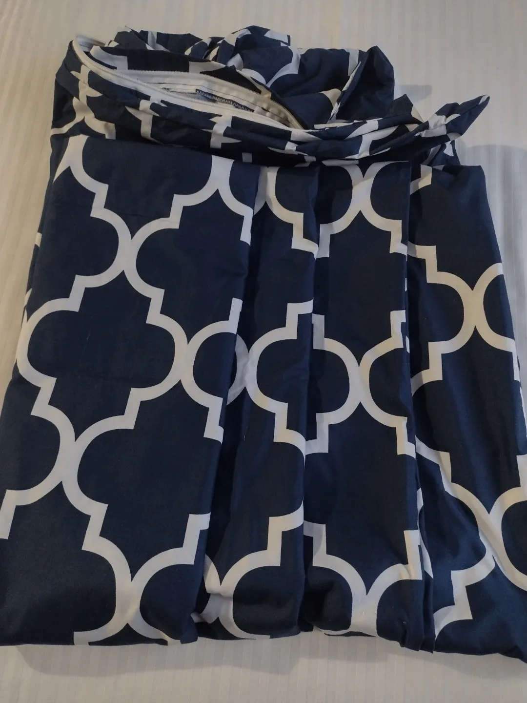Navy & White Patterned Duvet Cover