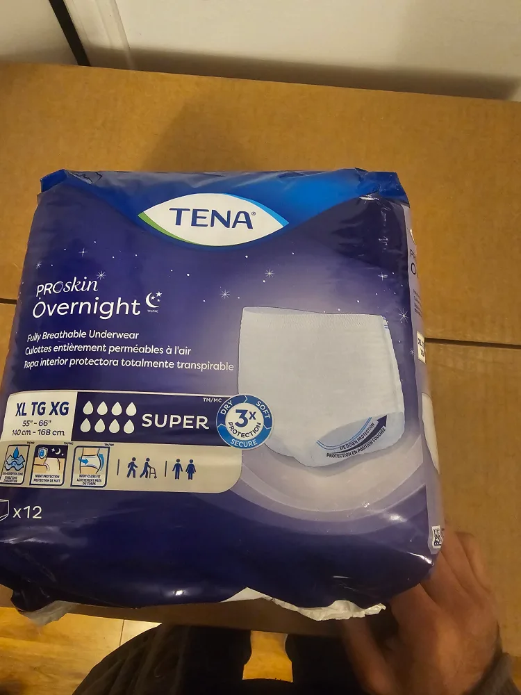 TENA ProSkin Overnight Underwear, XL, New