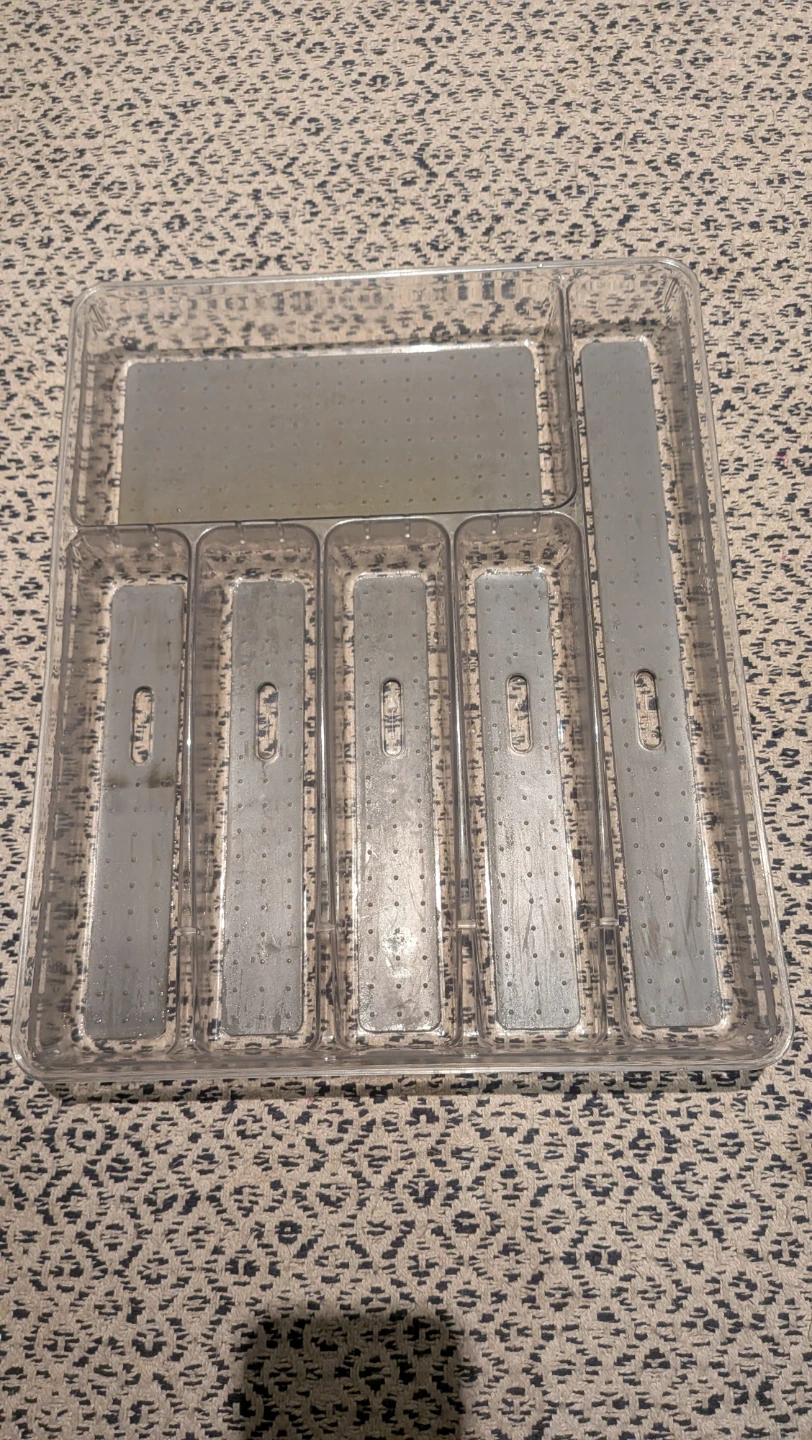 Clear Plastic Cutlery Tray Organizer