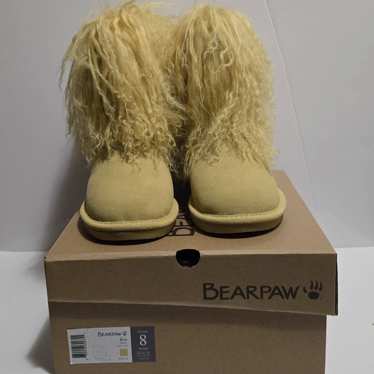 BEARPAW Boo Yellow Women's Boots - Size 8