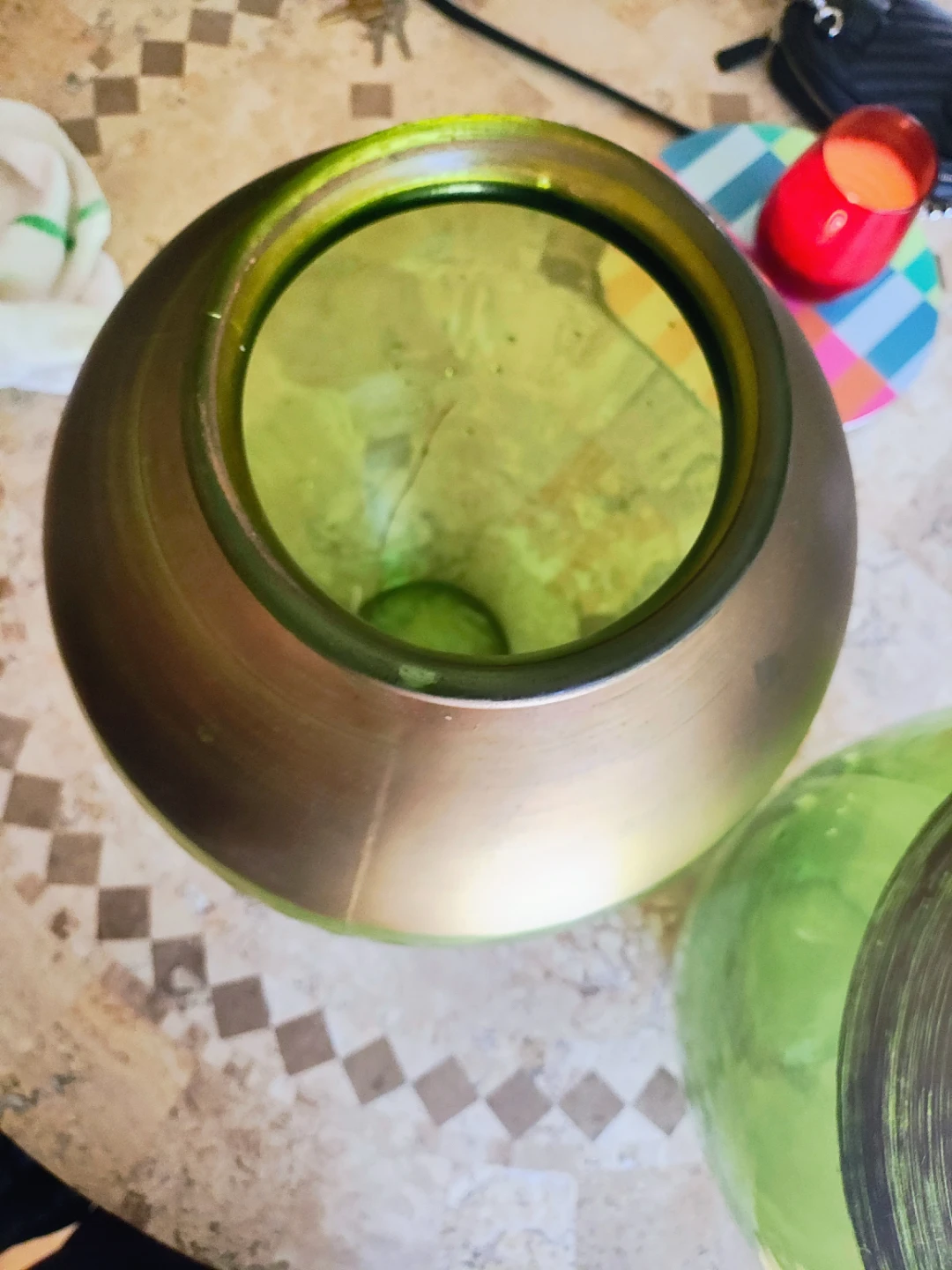 2 Large Green Glass Vase - photo 4
