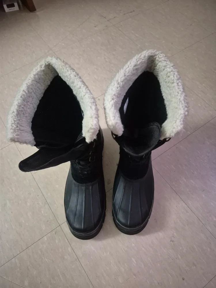 BLACK WINTER BOOTS with FAUX FUR image indicator(3)