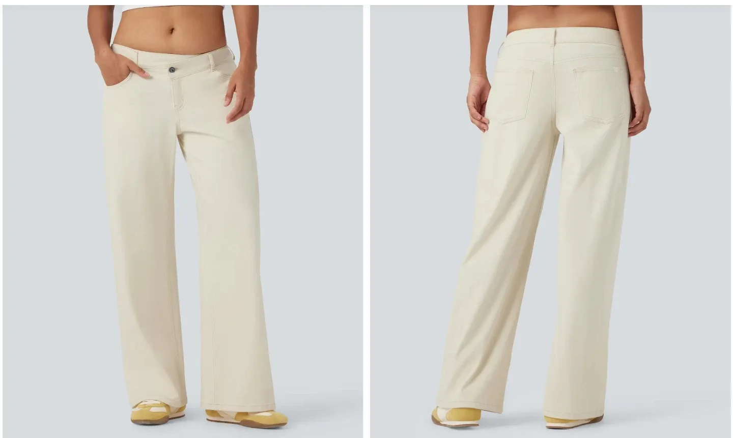 Halara Flex Denim Wide Leg Pants, Size XS Khaki