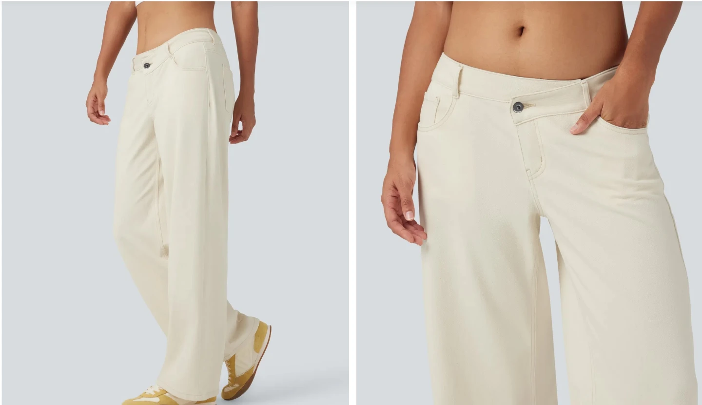 Halara Flex Denim Wide Leg Pants, Size XS Khaki - photo 2