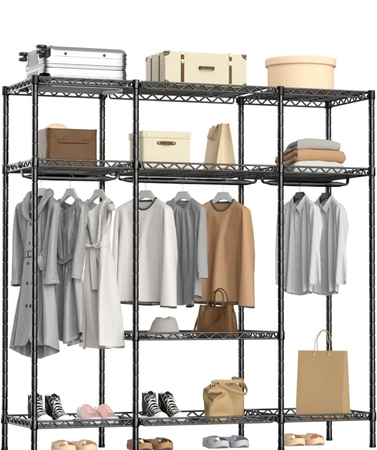 Black Metal Wire Shelving Unit