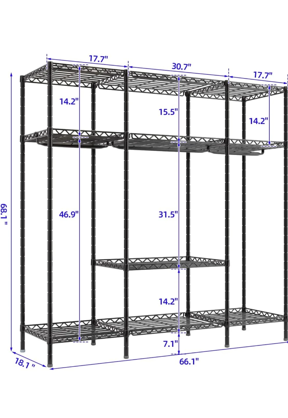 Black Metal Wire Shelving Unit - photo 3