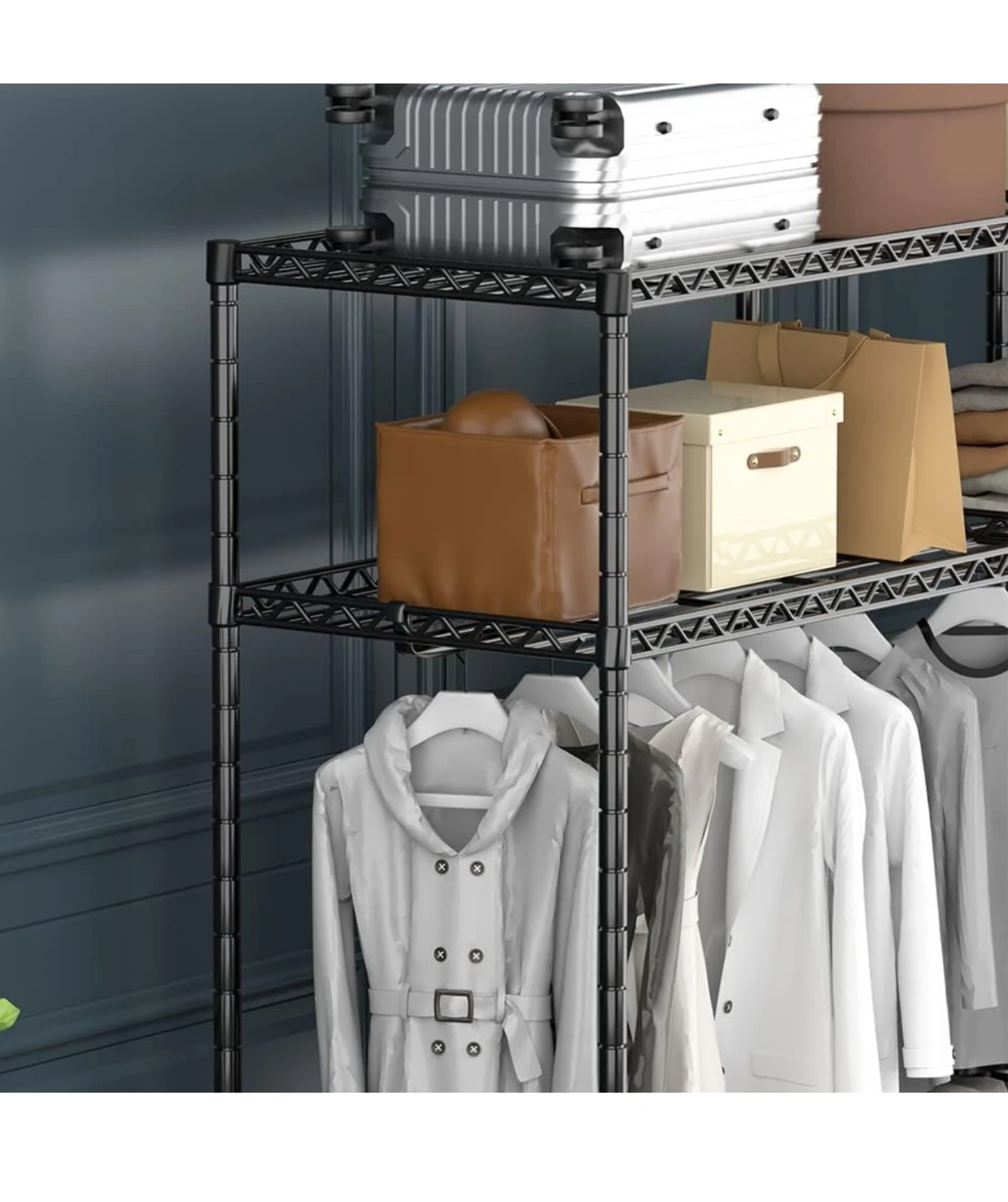 Black Metal Wire Shelving Unit - photo 4